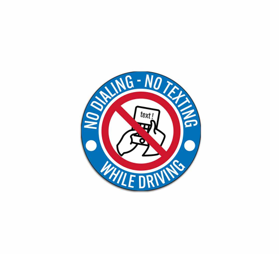 No Dialing No Texting While Driving Decal (Non Reflective)