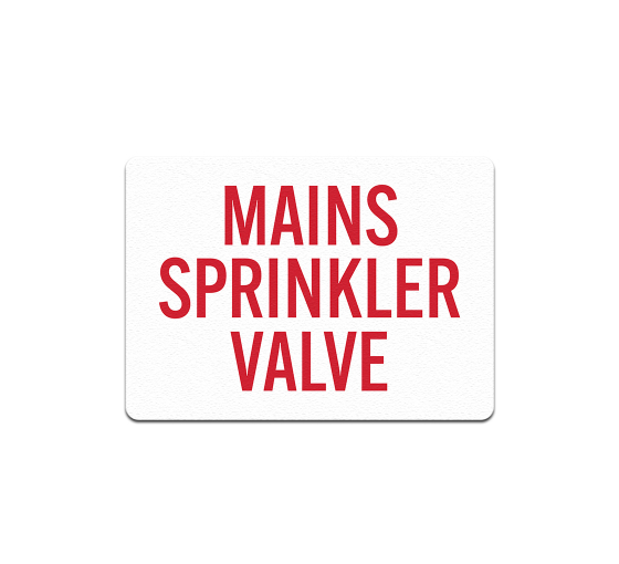Main Sprinkler Valve Plastic Sign