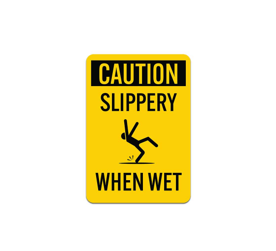 OSHA Slippery When Wet Plastic Sign