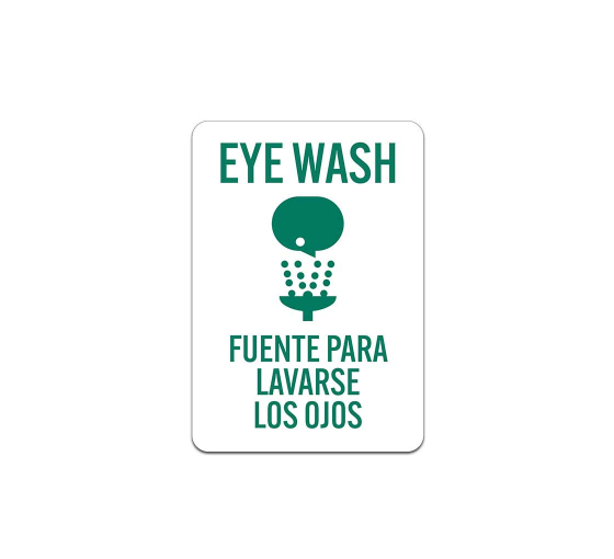Bilingual Eye Wash Plastic Sign