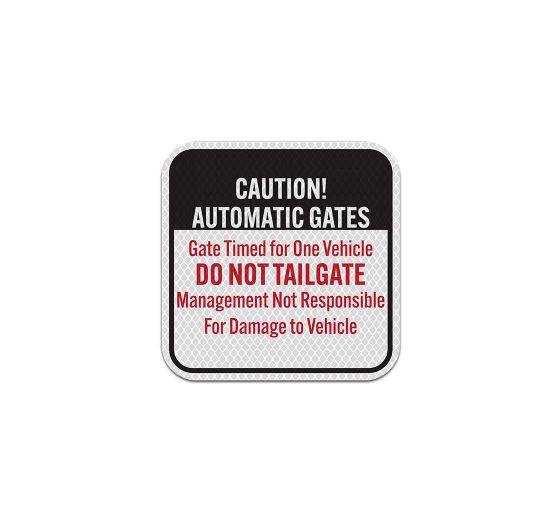 Caution Automatic Gates Aluminum Sign (Diamond Reflective)