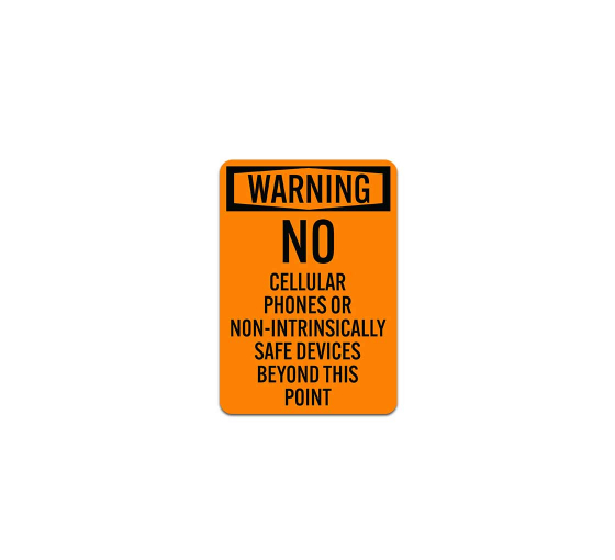 No Cellular Phones Plastic Sign
