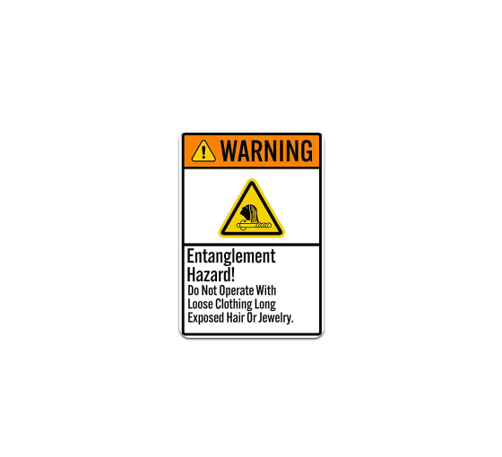 ANSI Entanglement Hazard Plastic Sign