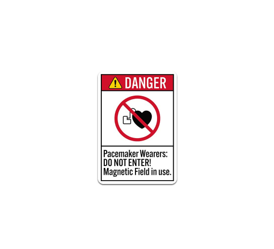 ANSI Pacemaker Wearers Do Not Enter Plastic Sign