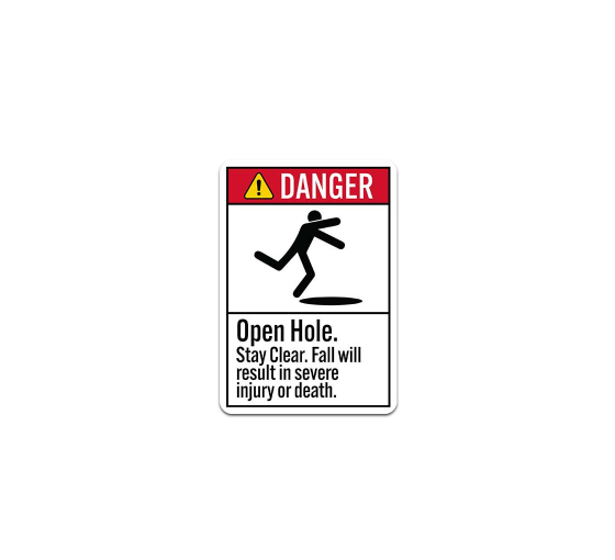ANSI Open Hole Stay Clear Plastic Sign