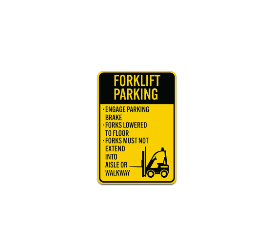 Engage Forklift Parking Brake Plastic Sign