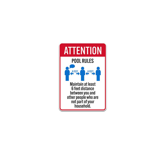Maintain At Least 6 Feet Distance Between You & Others Plastic Sign
