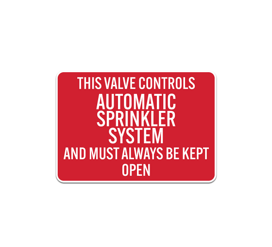 Sprinkler Valve Plastic Sign