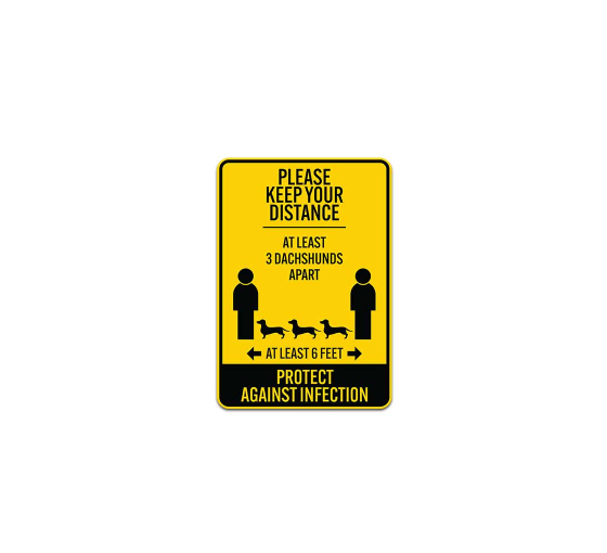 At Least 6 Feet Protect Against Infection Plastic Sign