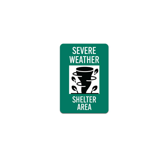 Shelter Area Severe Weather Plastic Sign