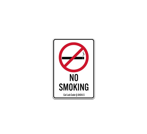 California No Smoking Plastic Sign