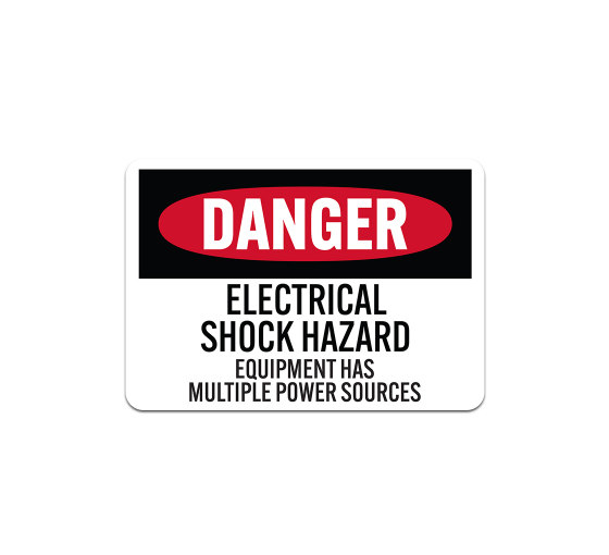 OSHA Electrical Shock Hazard Equipment Plastic Sign
