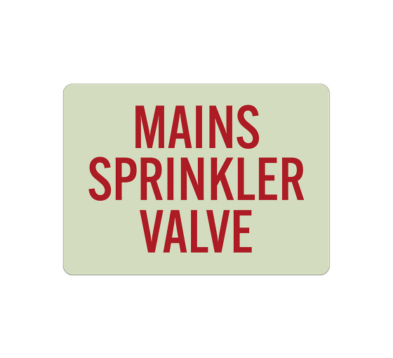 Main Sprinkler Valve Decal (Glow In The Dark)