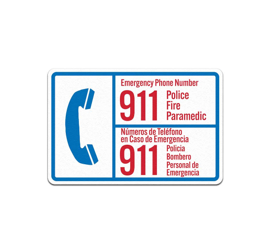 Bilingual 911 Police Fire Paramedic Decal (Non Reflective)