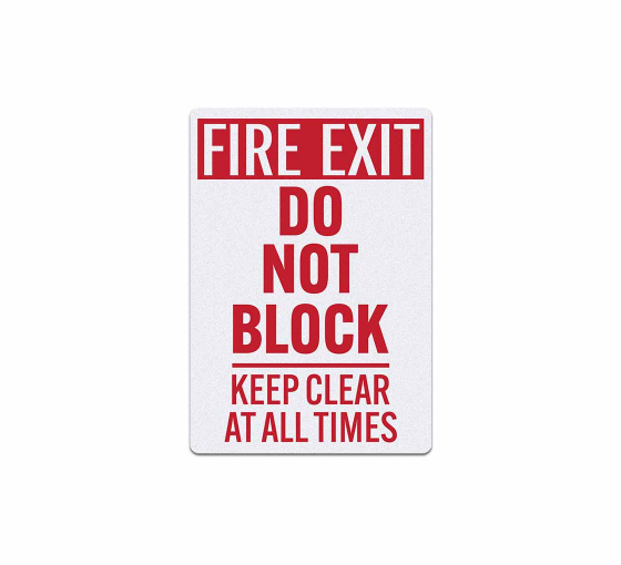 Emergency Exit Do Not Block Decal (Reflective)