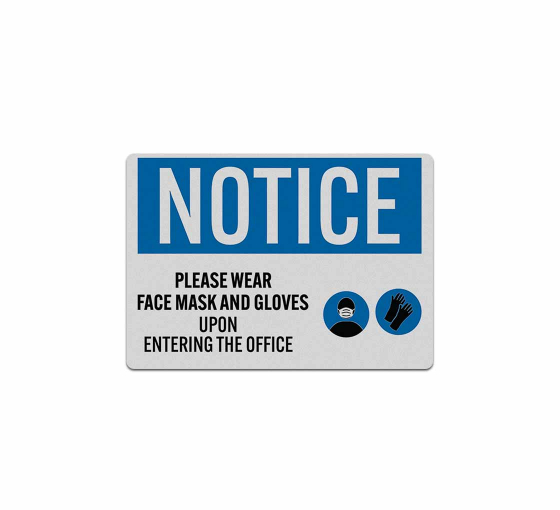 Please Wear Face Mask & Gloves Decal (Reflective)