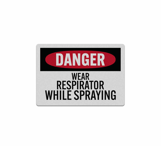OSHA Wear Respirator While Spraying Decal (Reflective)