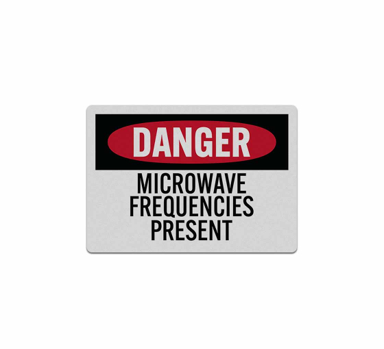 OSHA Microwave Frequency Present Decal (Reflective)