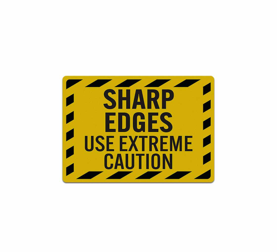 Sharp Edges Use Extreme Caution Decal (Reflective)