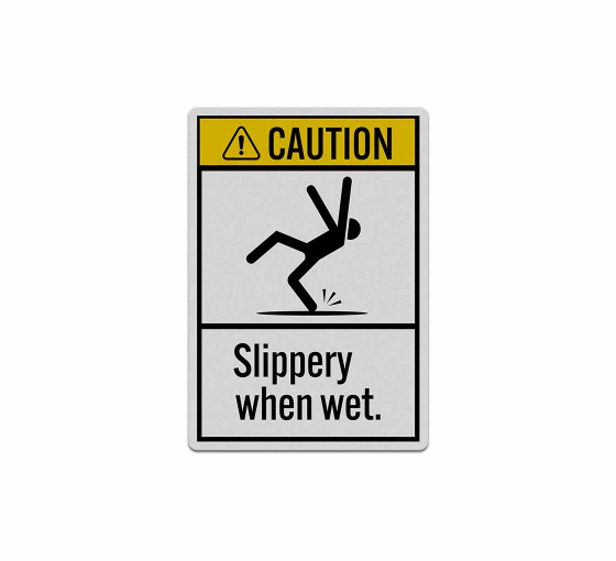 ANSI Slippery When Wet Decal (Reflective)