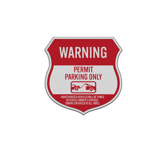 No Parking Without Permit Decal (Reflective)