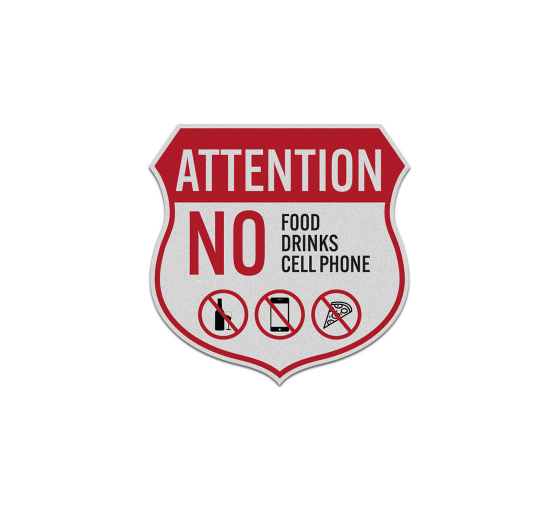 No Food Cell Phone Drinks Decal (Reflective)