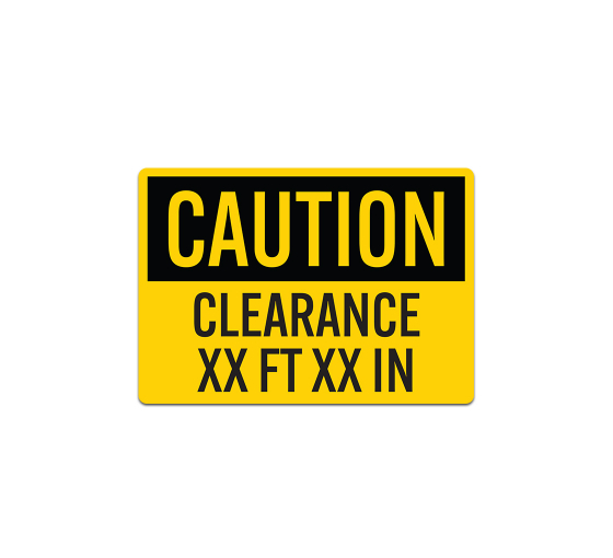 Caution Clearance Decal (Non Reflective)