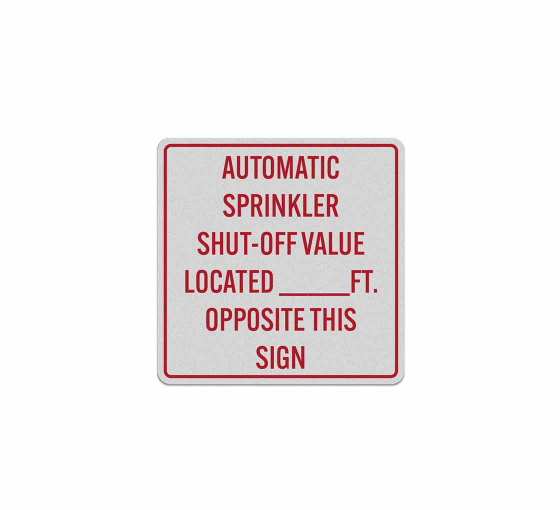 Write-On Auto Sprinkler Shut Off Valve Decal (Reflective)