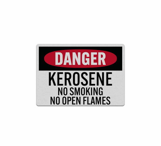 Kerosene No Smoking Open Flames Decal (Reflective)