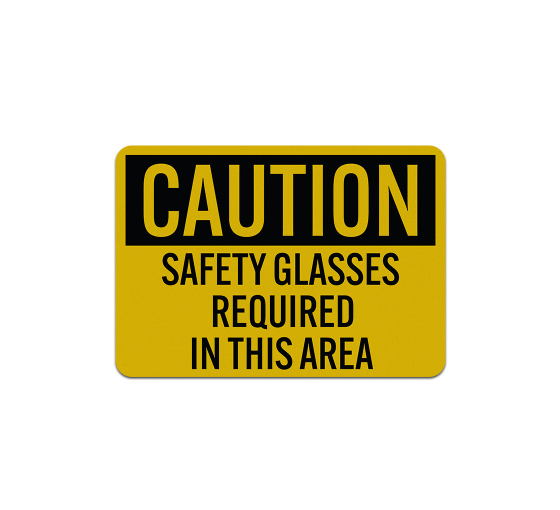 PPE Safety Glasses Required Decal (Reflective)