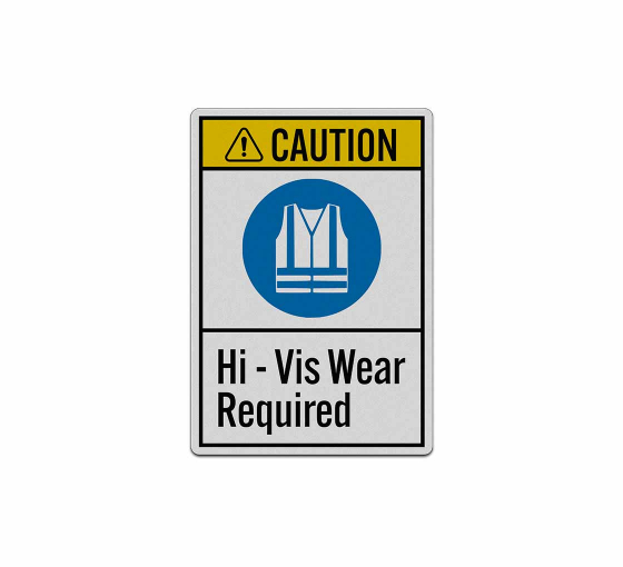 ANSI Caution Hi-Vis Wear Required Decal (Reflective)