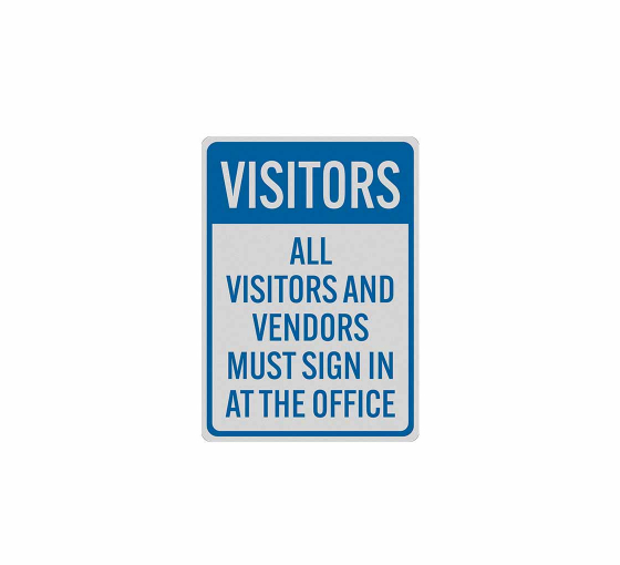 Visitors Must Register Decal (Reflective)