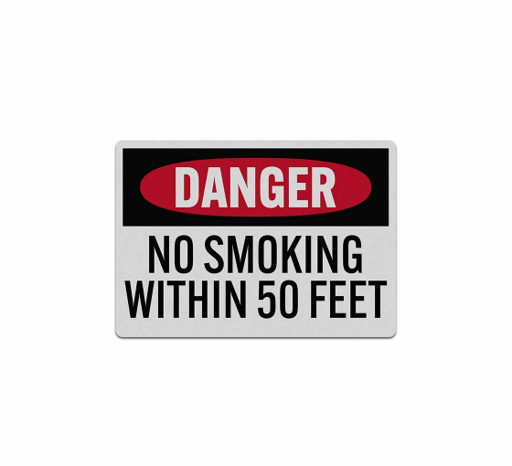No Smoking Within 50 Feet Decal (Reflective)