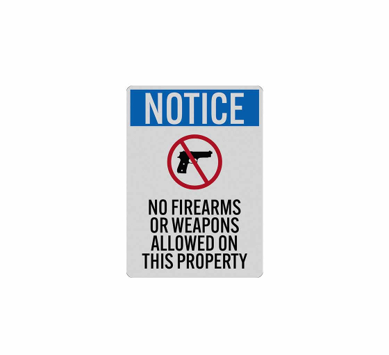 No Firearms Or Weapons Allowed Decal (Reflective)