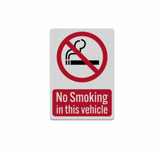 No Smoking In Vehicle Decal (Reflective)