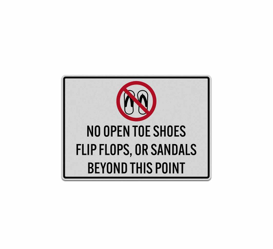 No Open Shoes Or Sandals Decal (Reflective)