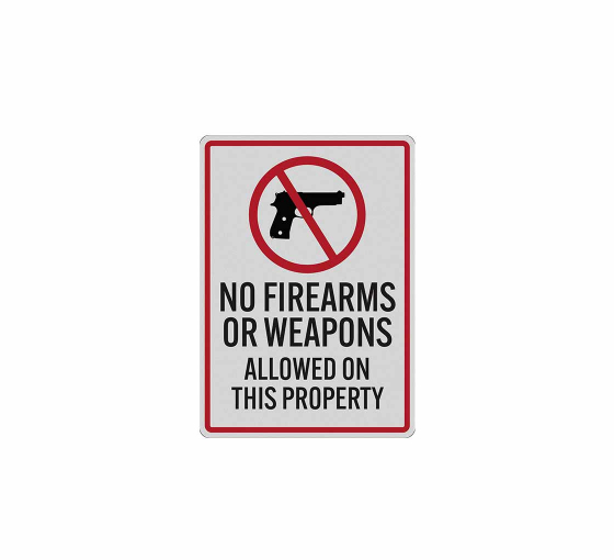 No Firearms Or Weapons Decal (Reflective)