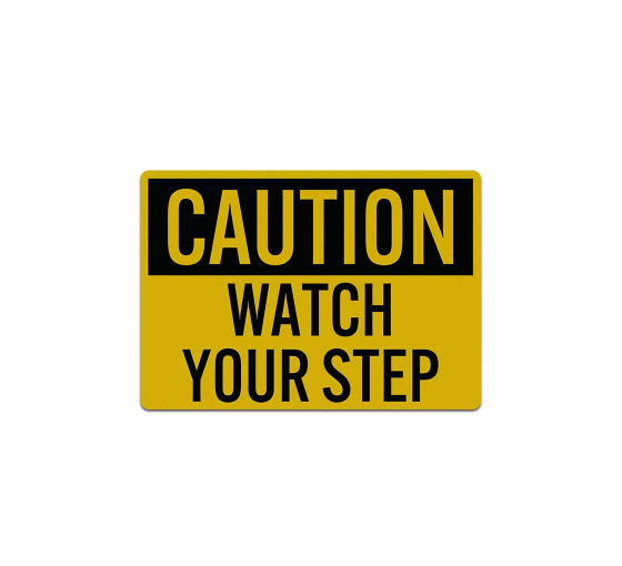 Caution Watch Your Step Decal (Reflective)
