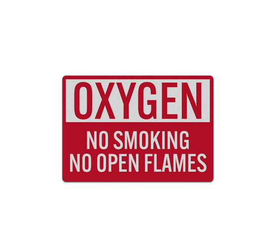 Oxygen No Smoking No Open Flames Decal (Reflective)