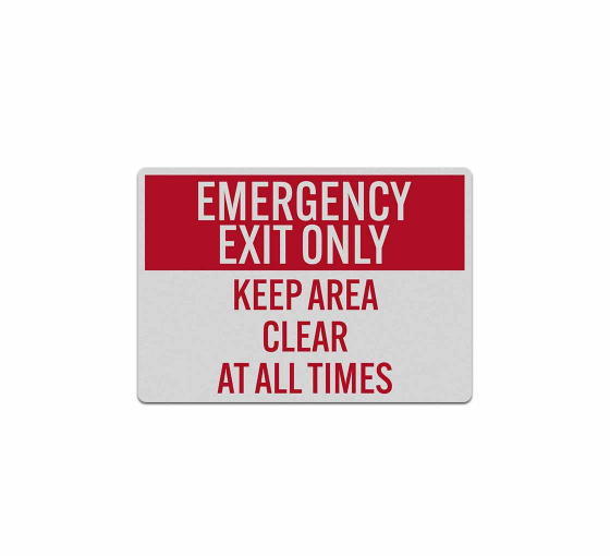 Emergency Exit Keep Area Clear Decal (Reflective)