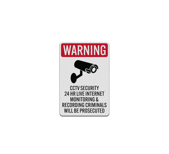 CCTV Surveillance Aluminum Sign (Diamond Reflective)