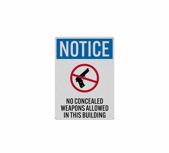 No Concealed Weapons Allowed In Building Decal (Reflective)