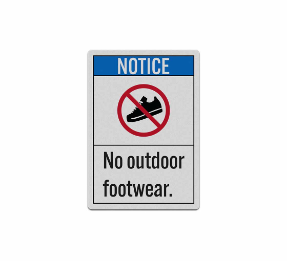 ANSI Notice No Outdoor Footwear Decal (Reflective)