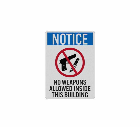 No Weapons Allowed Inside This Building Decal (Reflective)