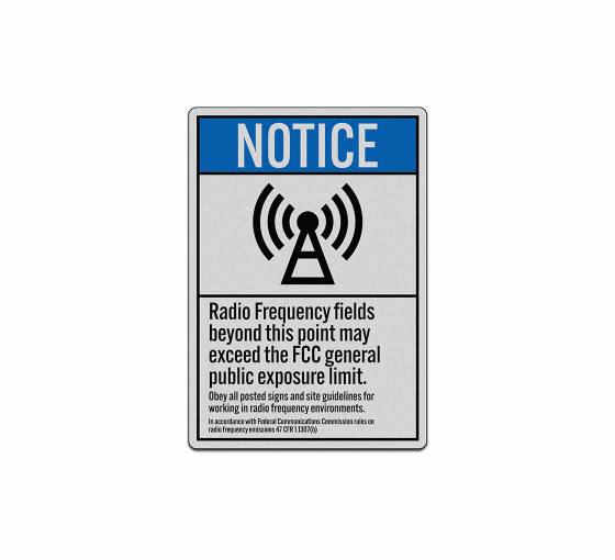 ANSI Notice Radio Frequency Fields Decal (Reflective)