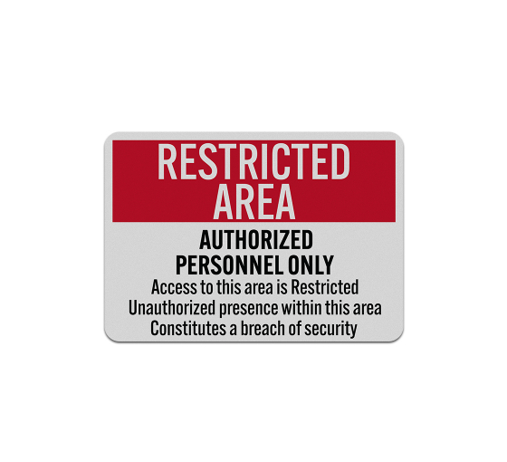 Restricted Area Authorized Personnel Only Decal (Reflective)