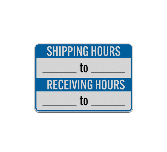 Write-On Shipping & Receiving Hours Decal (Reflective)
