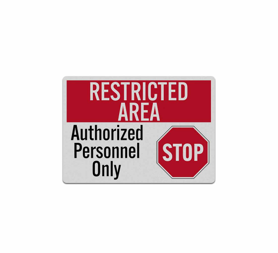Restricted Area Stop Decal (Reflective)