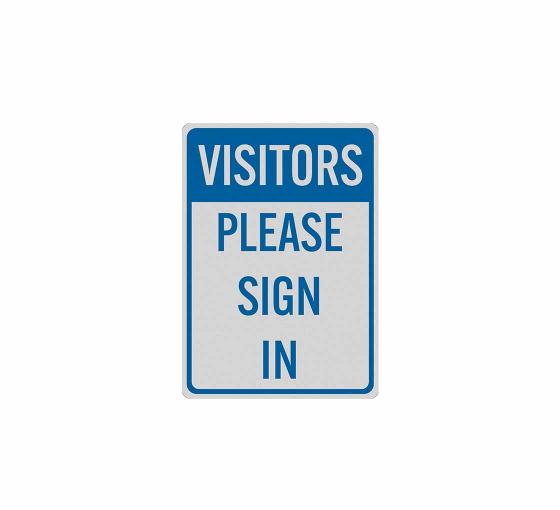 Visitors Must Register Please Sign In Decal (Reflective)