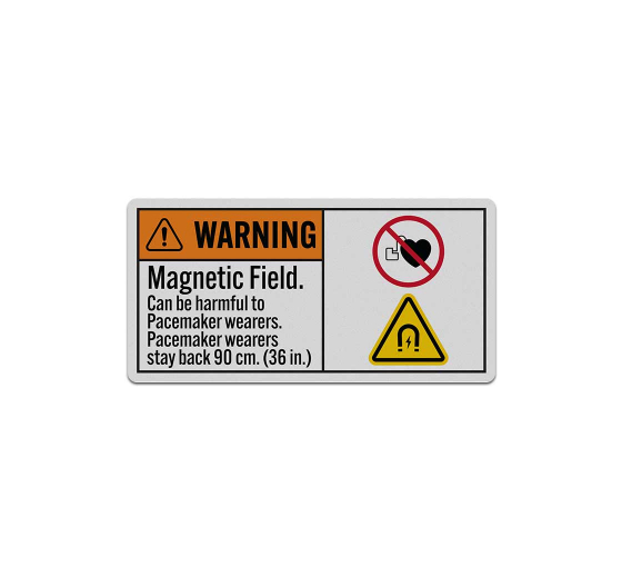 ANSI Warning Magnetic Field Can Be Harmful Decal (Reflective)